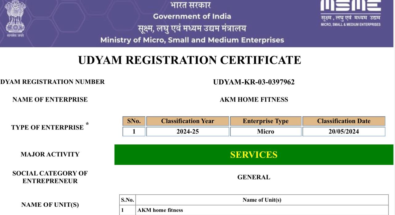 AKM Home Fitness Certification